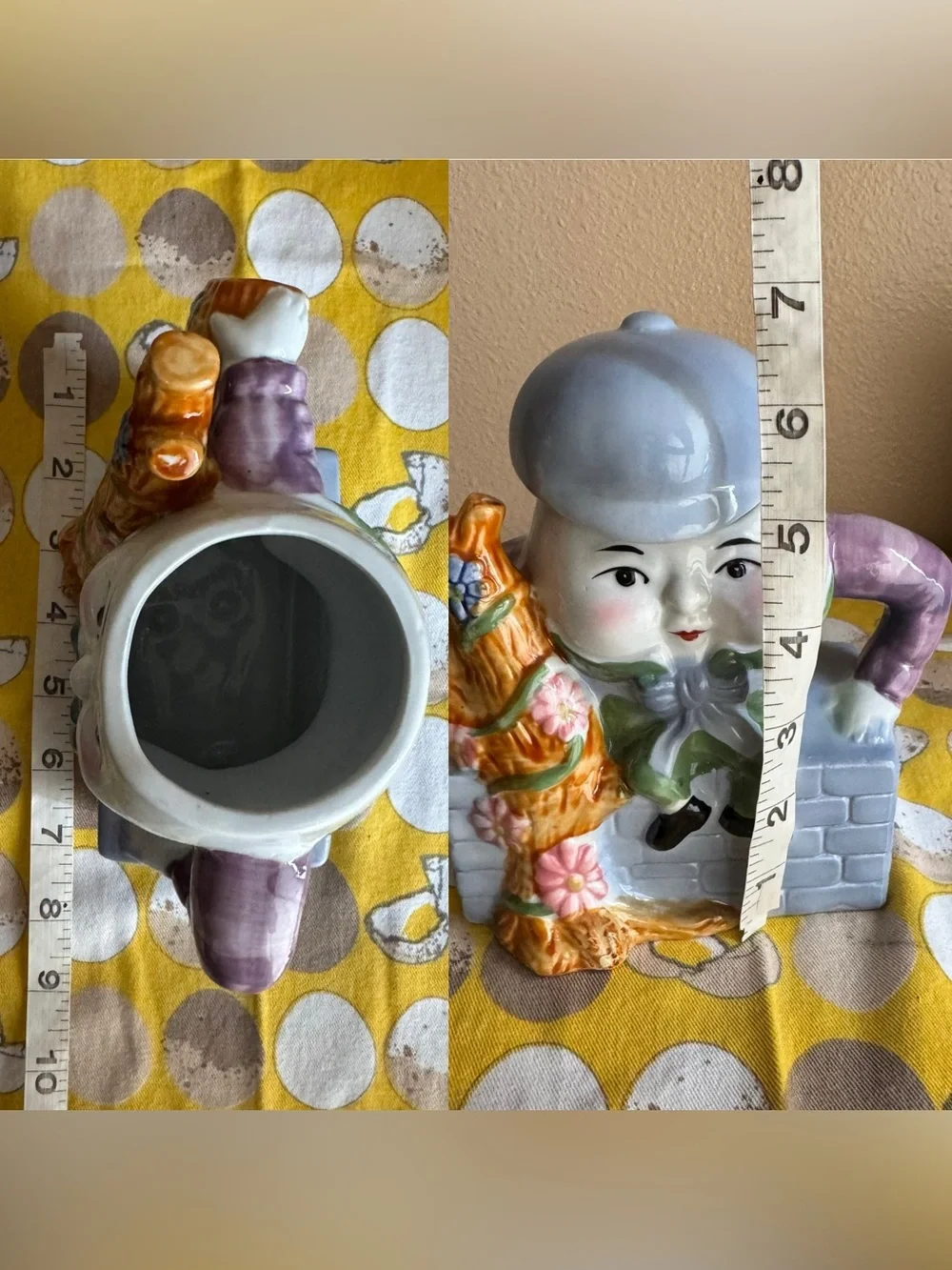 Feitx Vintage colorful Humpty Dumpty teapot